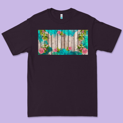 Western Floral  License Plate Template Premium Tee Designed By Barkaloodesign
