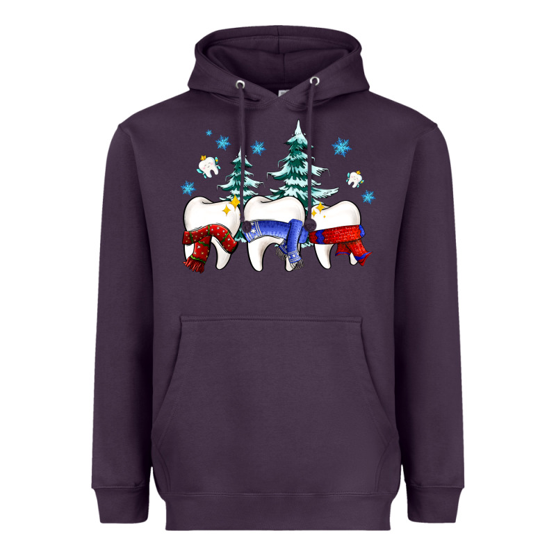 Dental Christmas Tree Teeth And Winter Ado Heavyweight Hoodie by OliviaCreatesArt | Teevron