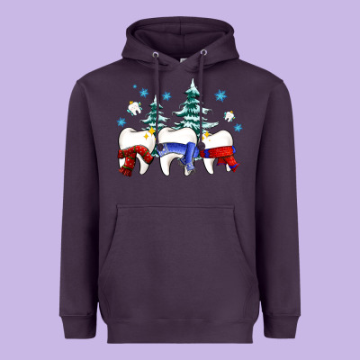 Dental Christmas Tree Teeth And Winter Ado Heavyweight Hoodie Designed By Oliviacreatesart