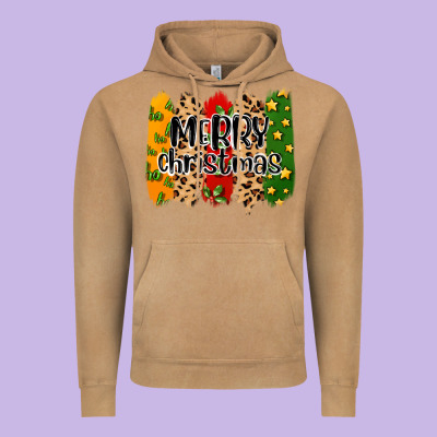 Merry Christmas Brushstrokes Vintage Hoodie Designed By Maliassmallbusiness