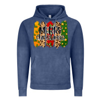 Vintage Denim merry christmas brushstrokes Vintage Hoodie - MaliasSmallBusiness