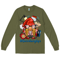 Army Green secretary life gnome Long Sleeve Tee - BarkalooDesign