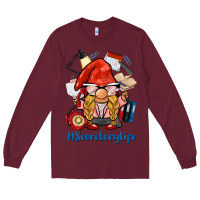 Burgundy secretary life gnome Long Sleeve Tee - BarkalooDesign
