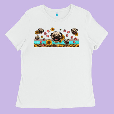 Western Pug Dogs Ladies Tee Designed By Jasminsmagicworld