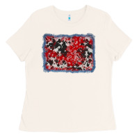 Bone bandana cowhide denim background Ladies Tee - AdoDesignShop
