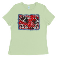 Matcha bandana cowhide denim background Ladies Tee - AdoDesignShop