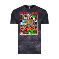 Cloud Black Rockin' around the Christmas tree skeleton Vintage Tee - NancyCooperArtShop