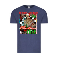 Vintage Denim Rockin' around the Christmas tree skeleton Vintage Tee - NancyCooperArtShop