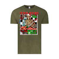 Vintage Olive Rockin' around the Christmas tree skeleton Vintage Tee - NancyCooperArtShop