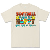 Bone Softball Makes Me Happy You, Not So Much Premium Tee - LillyAllenDesigns