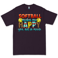 Plum Softball Makes Me Happy You, Not So Much Premium Tee - LillyAllenDesigns