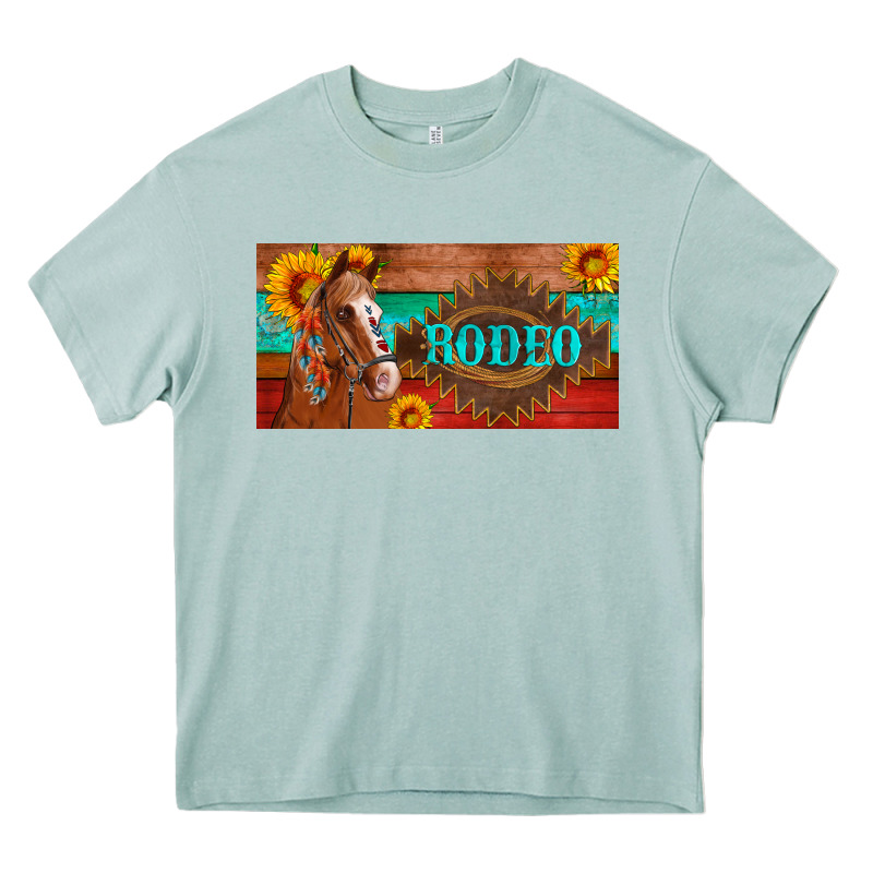 Aztec Horse Cactus And Sunflowers License Plate Template Heavy Core Tee by Artiststas | Teevron