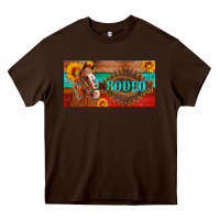 Chocolate Brown aztec horse cactus and sunflowers license plate template Heavy Core Tee - Artiststas