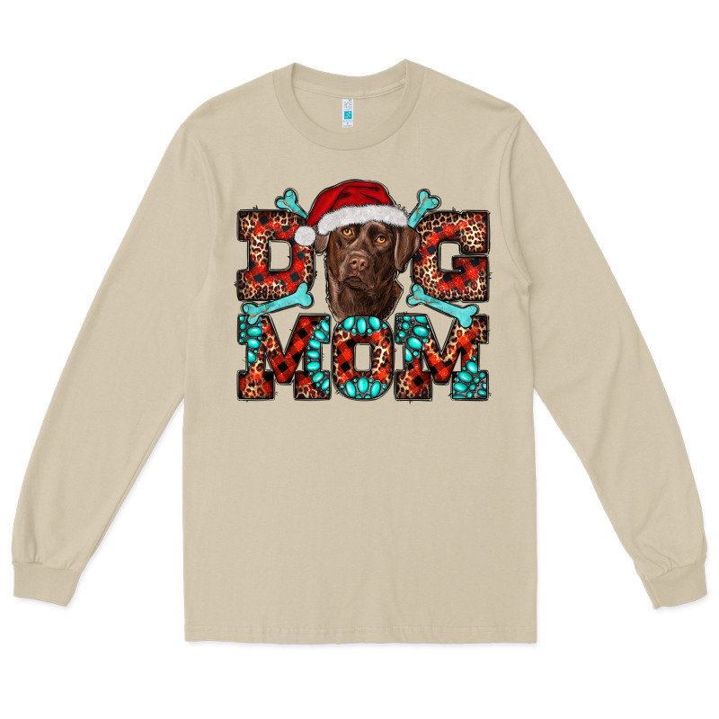 Dog Mom Christmas With Labrador Long Sleeve Tee by RanaPortraitStore | Teevron