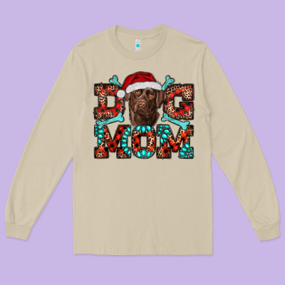 Dog Mom Christmas With Labrador Long Sleeve Tee Designed By Ranaportraitstore