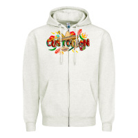 Oatmeal Heather cinco de mayo custodian Zipper Hoodie - CowGirlArtShop