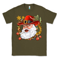 Army Green Cowboy Santa Classic Tee - NancyCooperArtShop
