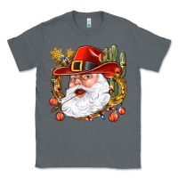 Charcoal Heather Cowboy Santa Classic Tee - NancyCooperArtShop