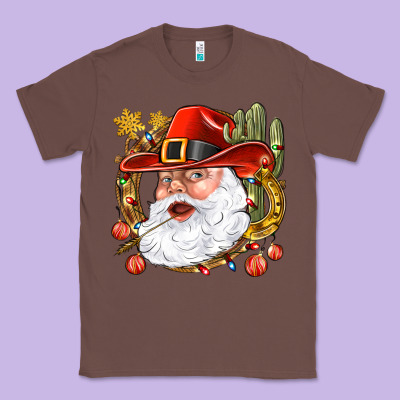 Cowboy Santa Classic Tee Designed By Nancycooperartshop