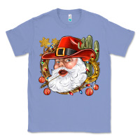 Colony Blue Cowboy Santa Classic Tee - NancyCooperArtShop