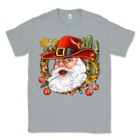 Heather Grey Cowboy Santa Classic Tee - NancyCooperArtShop
