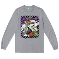 Heather Grey halloween vibes Long Sleeve Tee - BarkalooDesign