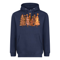 Navy melanin christmas trees with lights Heavyweight Hoodie - FaDigitalArtStudio