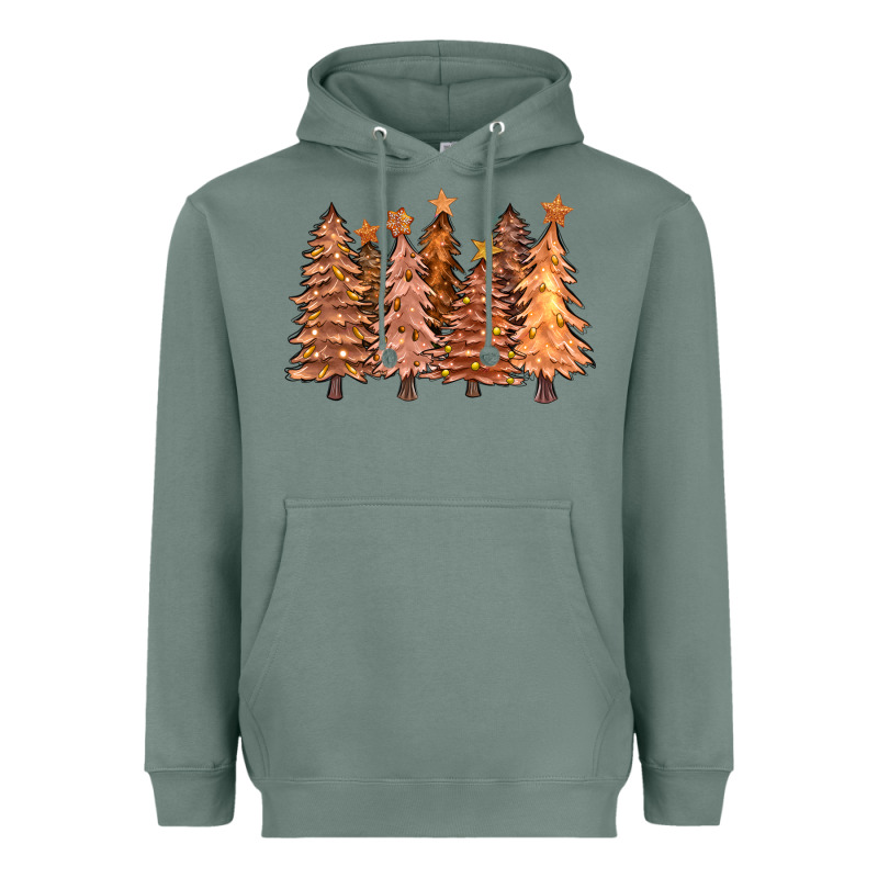 Melanin Christmas Trees With Lights Heavyweight Hoodie by FaDigitalArtStudio | Teevron