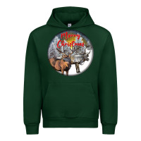 Forest Green mule buck deer christmas Urban Hoodie - LillyAllenDesigns