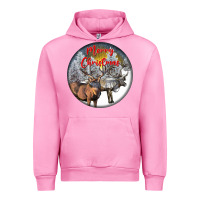 Fuchsia Pink mule buck deer christmas Urban Hoodie - LillyAllenDesigns