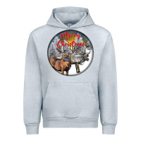 Heather Grey mule buck deer christmas Urban Hoodie - LillyAllenDesigns