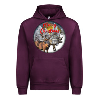 Mauve Wine mule buck deer christmas Urban Hoodie - LillyAllenDesigns