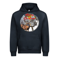 Navy mule buck deer christmas Urban Hoodie - LillyAllenDesigns