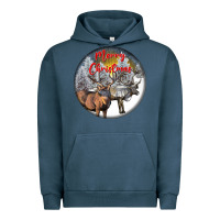 Pigment Midnight Navy mule buck deer christmas Urban Hoodie - LillyAllenDesigns