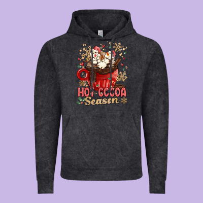 Hot Cocoa Season Vintage Hoodie Designed By Maliassmallbusiness
