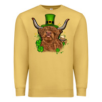 Antique Gold St. Patrick's Day cow Premium Sweatshirt - OliviaCreatesArt