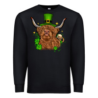 Black St. Patrick's Day cow Premium Sweatshirt - OliviaCreatesArt