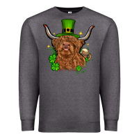 Charcoal Heather St. Patrick's Day cow Premium Sweatshirt - OliviaCreatesArt