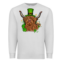 Dove Grey St. Patrick's Day cow Premium Sweatshirt - OliviaCreatesArt
