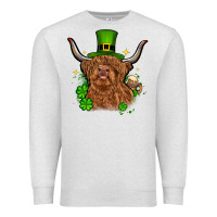 Oatmeal Heather St. Patrick's Day cow Premium Sweatshirt - OliviaCreatesArt