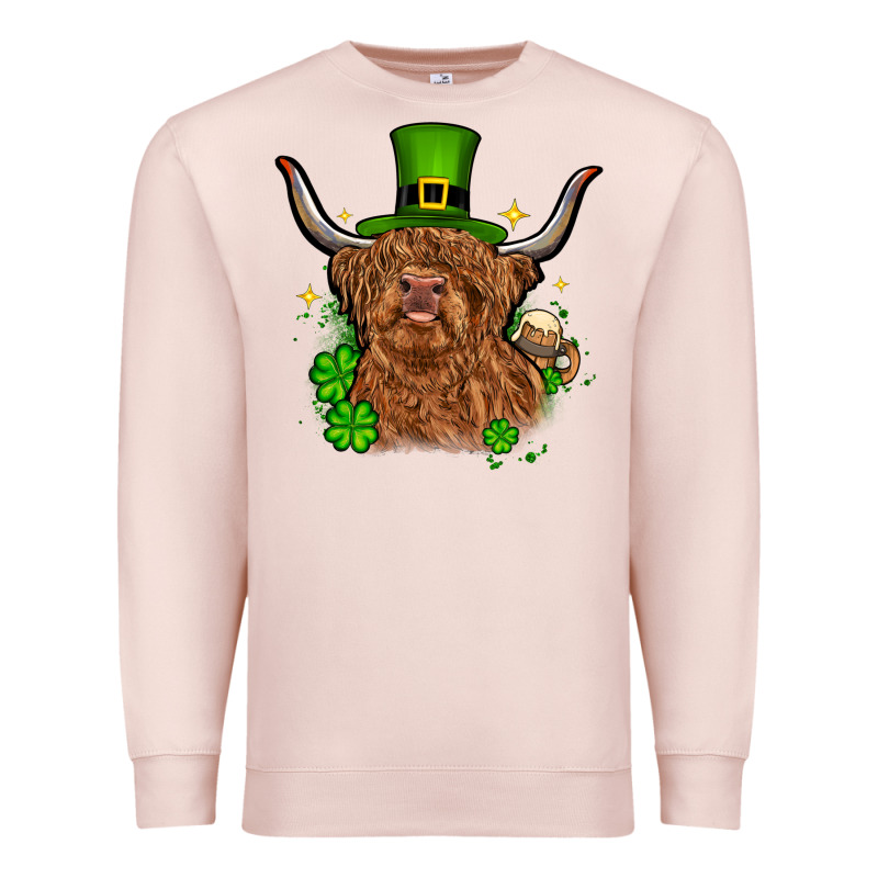 St. Patrick's Day Cow Premium Sweatshirt by OliviaCreatesArt | Teevron