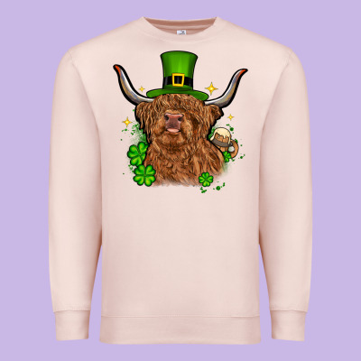 St. Patrick's Day Cow Premium Sweatshirt Designed By Oliviacreatesart