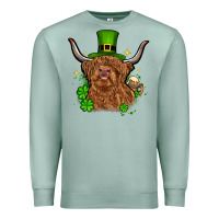 Seafoam St. Patrick's Day cow Premium Sweatshirt - OliviaCreatesArt