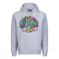 Heather Grey Easter Mom  Happy Easter Day Premium Hoodie - CowGirlArtShop