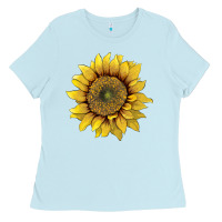 Baby Blue sunflower Ladies Tee - Artiststas