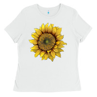 White sunflower Ladies Tee - Artiststas