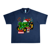 Navy farm tractor christmas Urban Heavy Tee - MaliasSmallBusiness