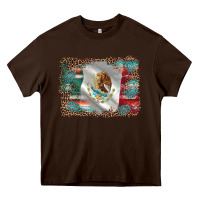Chocolate Brown mexico gemstone leopard Heavy Core Tee - AdoDesignShop