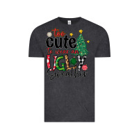 Vintage Black too cute to wear ugly  christmas Vintage Tee - MaliasSmallBusiness