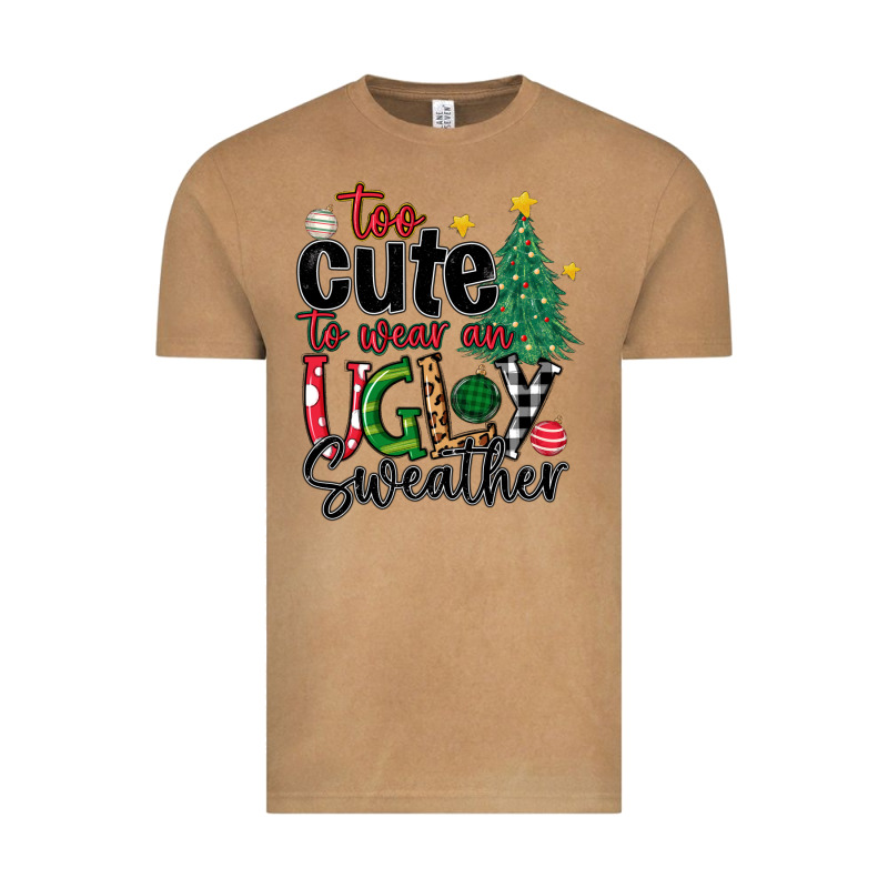 Too Cute To Wear Ugly  Christmas Vintage Tee by MaliasSmallBusiness | Teevron
